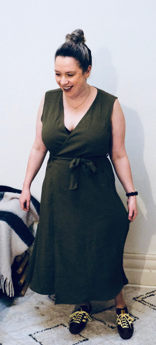 MARIGOLD Wrap Dress > OLIVE
