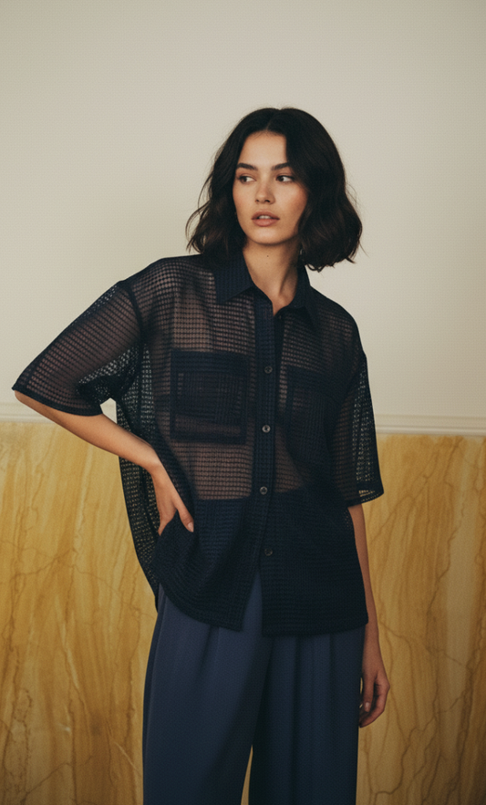 MARINE SHIRT - Black sheer
