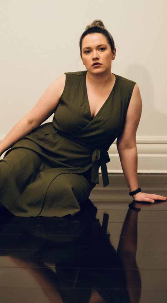 MARIGOLD Wrap Dress > OLIVE